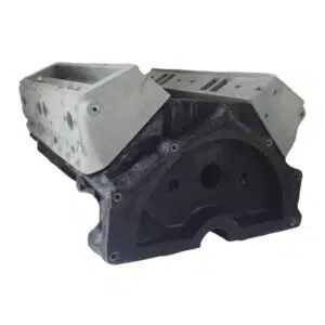 V8 engine block with polished finish