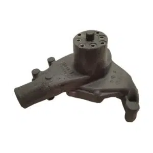Gray mechanical engine component with multiple outlets