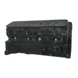 Black engine block on white background
