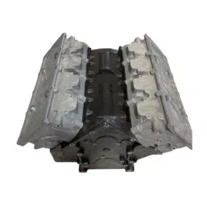 V8 engine block top view.