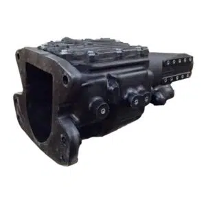 Car transmission component on white background.