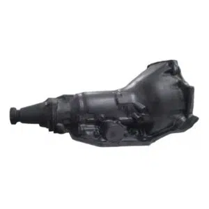 Black manual car transmission on white background.